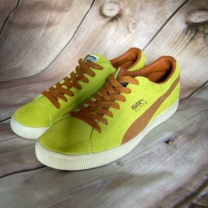 Puma Clyde lime green and brown size 11